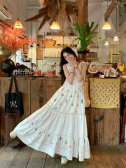 Real shot~ Korean version of slim vest dress