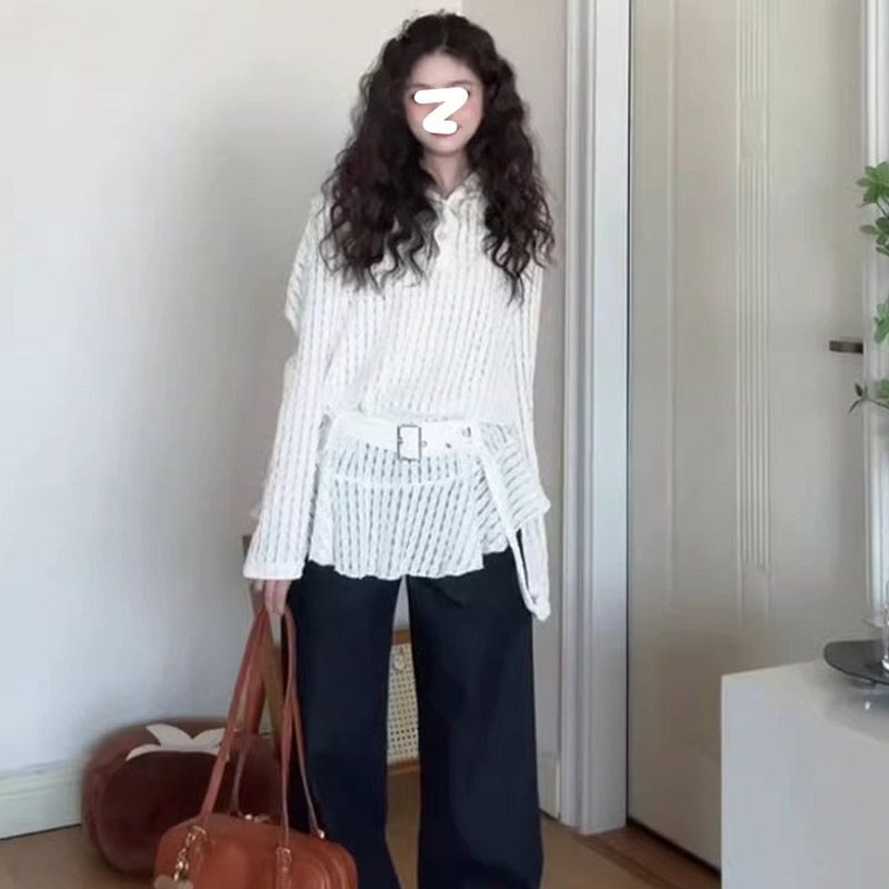 French hollow women's spring and summer new design loose T-shirt mid-length top hooded sweatshirt dress