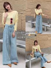 Temperament goddess style versatile straight wide-leg pants 2025 spring new retro jeans trend