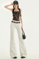 American high street cleanfit casual jeans for women 2025 spring hot girl low waist versatile trousers