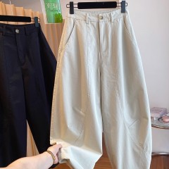 New wide-leg casual pants for spring and autumn women's pear-shaped body large-size scimitar pants loose high-waisted versatile sickle pants