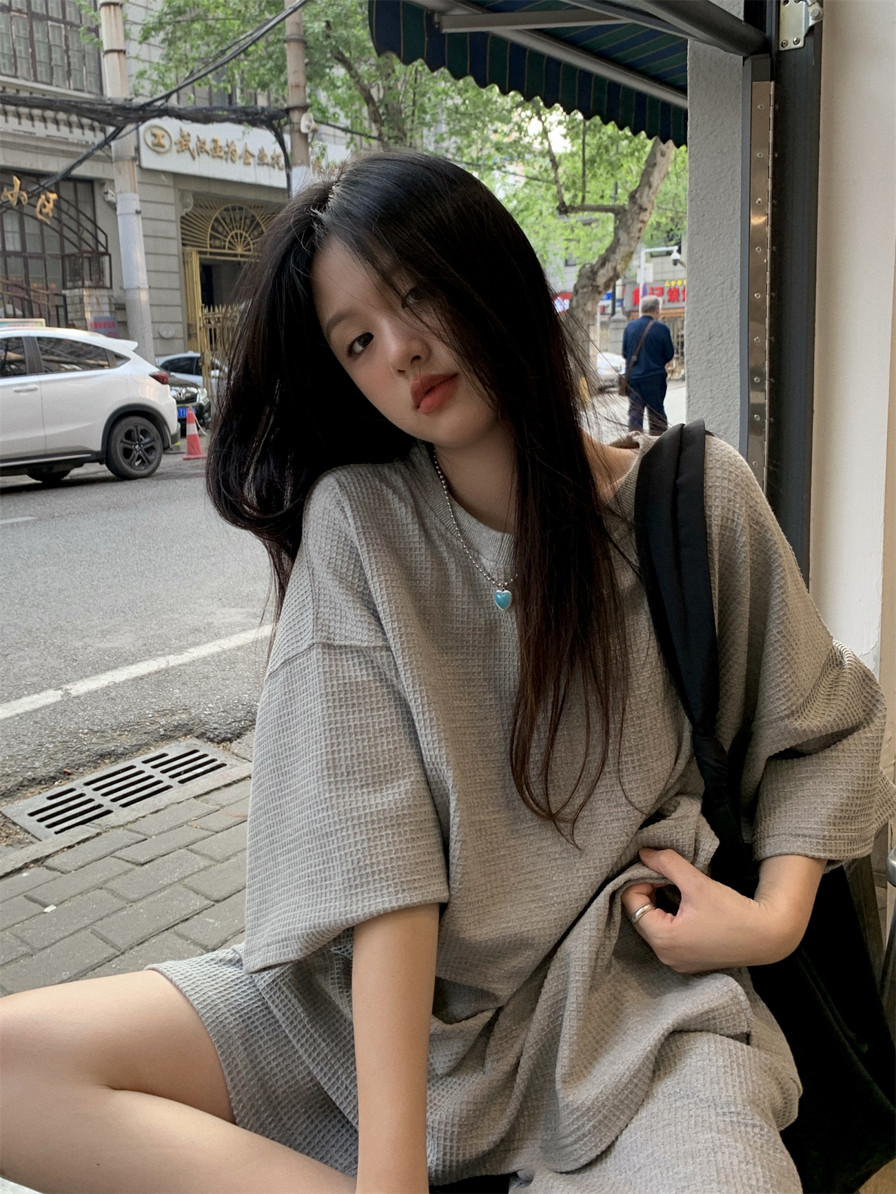 Real shot~ lazy match formula waffle women's short-sleeved wide-leg shorts casual suit