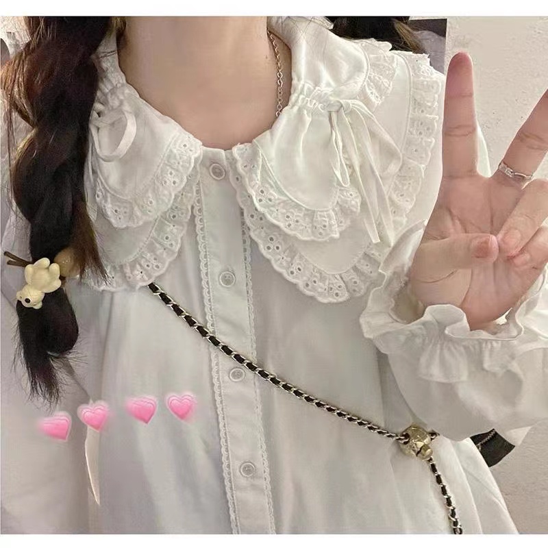 Basic skirt with short sleeves jk shirt doll collar Charlotte inside Japanese girl fresh