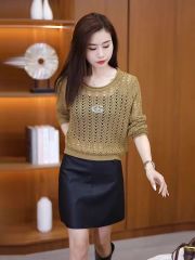 Fashionable and Trendy Women's Knit Sweater 2025 Spring and Autumn New Arrival Loose and Slimming Lace Cardigan Top for Petite Women Stylish and Chic