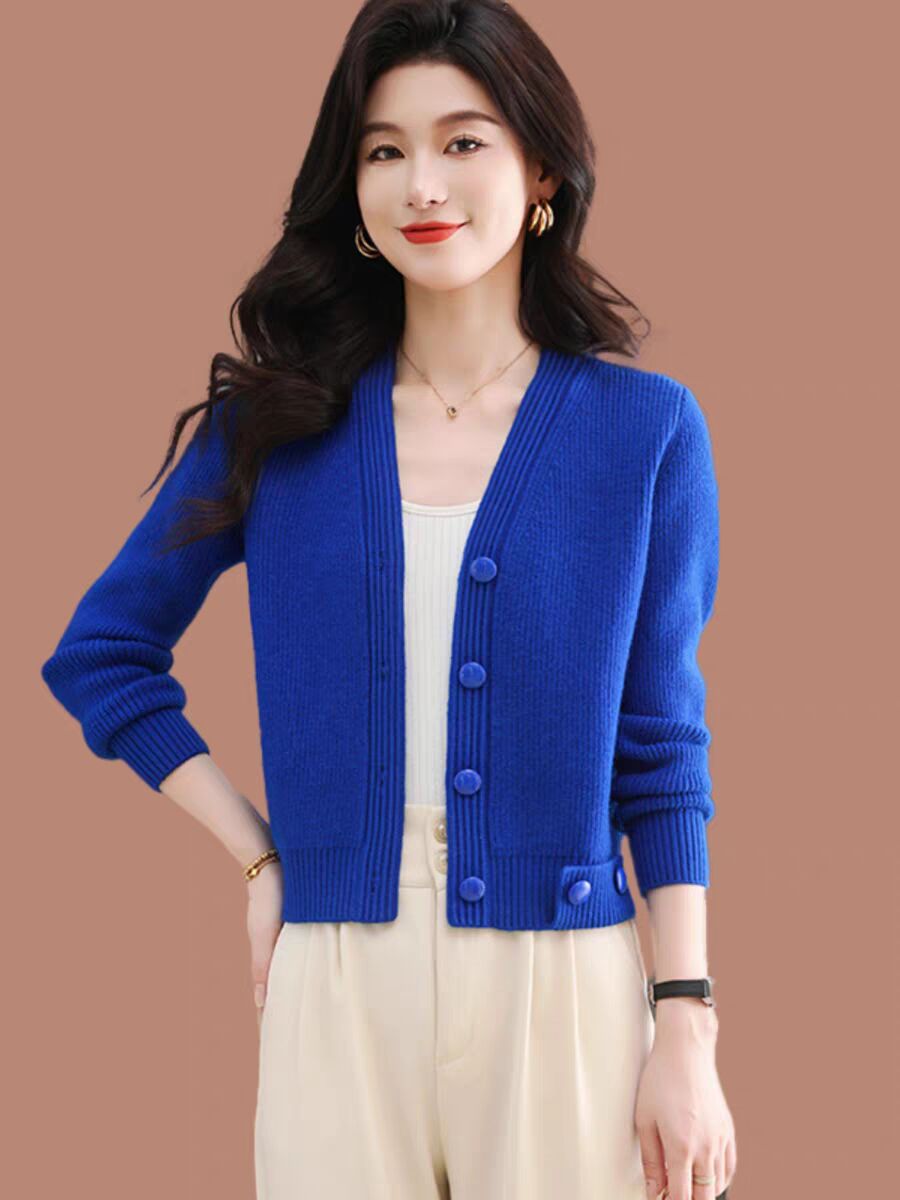 New spring style with skirt, high waist knitted cardigan for women with shawl sweater jacket, small top