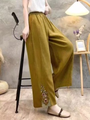 實拍棉麻新款闊腿褲棉麻2025夏季寬鬆大碼九分褲直筒休閒褲子女