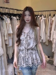 French pure leopard print ruffle lace-up V-neck sleeveless loose shirt for women 2025 spring and summer new top