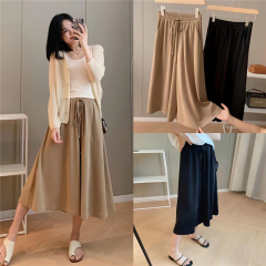 High waist drooping loose wide-leg pants for women's summer thin fat mm pear-shaped body pants skirt large size slim casual crop pants