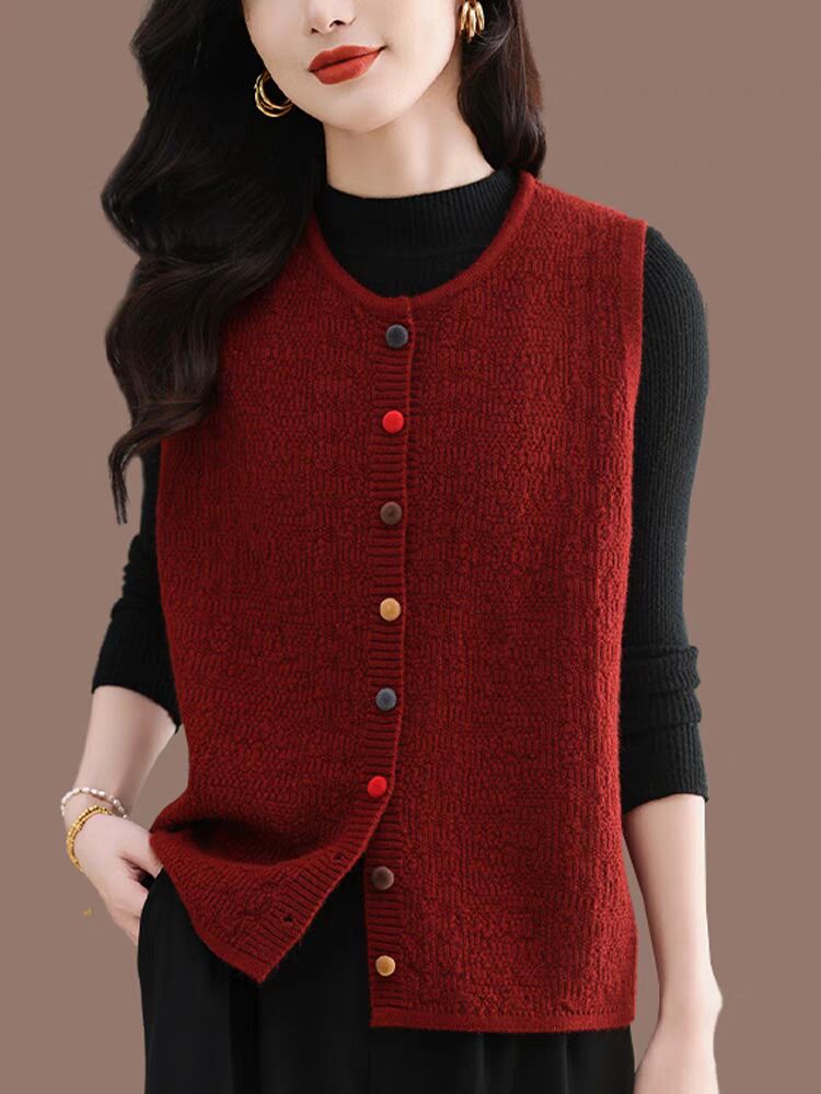 New knitted vest for women this year's popular sweater vest for the spring and autumn horse clips for fashion wear