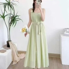 吊帶裙長款2025新款女連衣裙夏季法式高級感氣質顯瘦小眾內搭