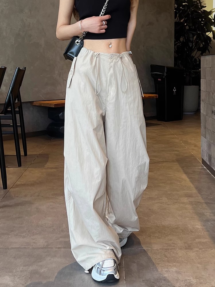 Three-dimensional waist #summer pants loose wide-leg pants for women 2025 high street work pants high waist trousers trendy
