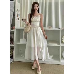 Rope-dress 2025 Summer New French Retro Bohemian Heavy Work Waist-cinch Chic Rope Dress