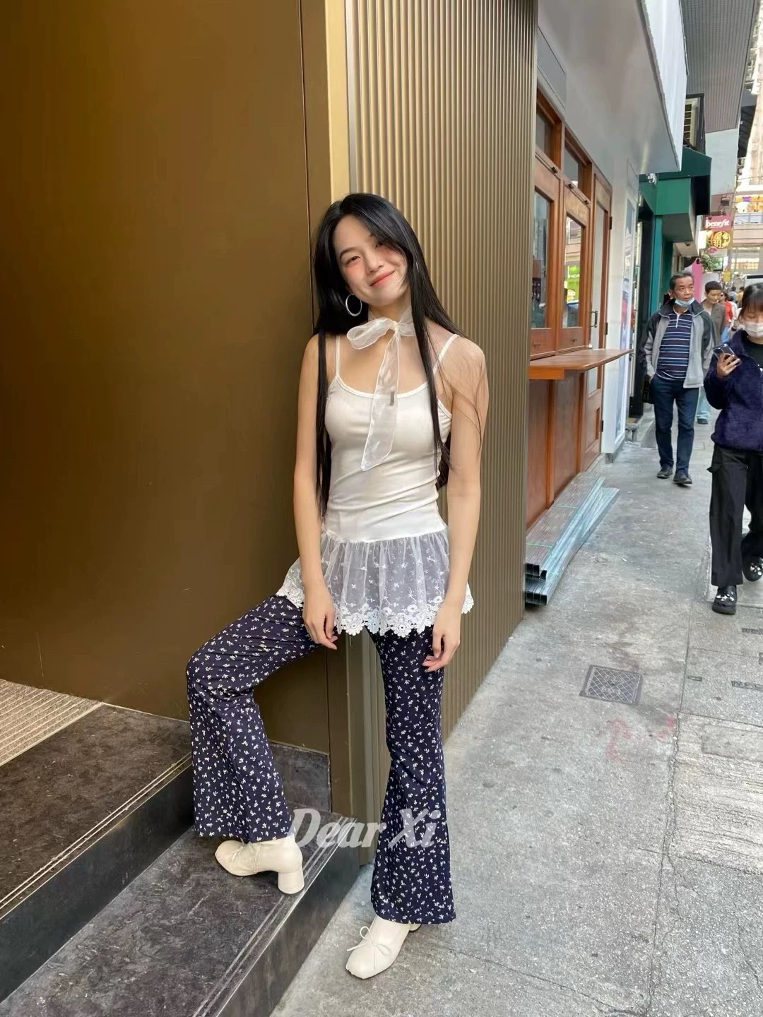 Japanese Korean | 2025 Spring New Slim and Slim and Versatile Spliced ​​Lace Dress Hem Solid Color Sling Vest