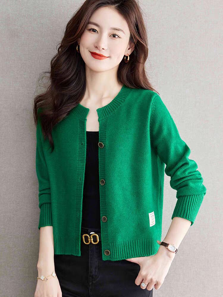 Cardigan jacket for women new 2025 spring thin versatile short short knitted sweater
