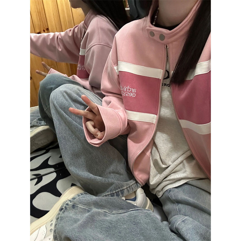 Suede composite baby velvet plus velvet thickened retro jacket for women's design embroidery splicing