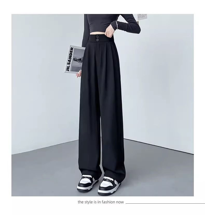 Suit pants for women new high-waisted slimming and draped summer casual loose wide-leg pants