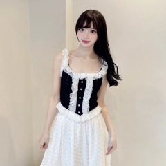 10% off pink sweetheart Japanese March 25 deicy ruffled suspender vest 170102-30012