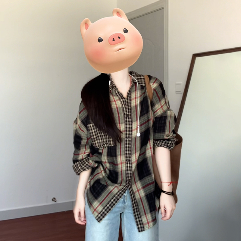 Official picture Original method 90 cotton three-standard new retro long-sleeved plaid shirt jacket
