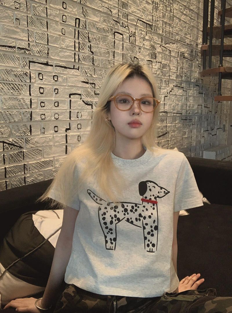 Pure cotton slim short T-shirt for women short sleeves