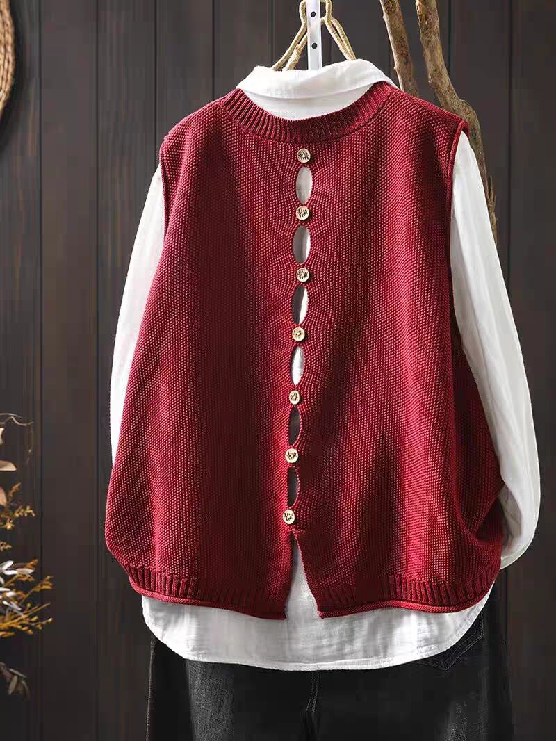 Cotton knitted vest vest for women 025 spring new casual and versatile small person layered vest vest vest