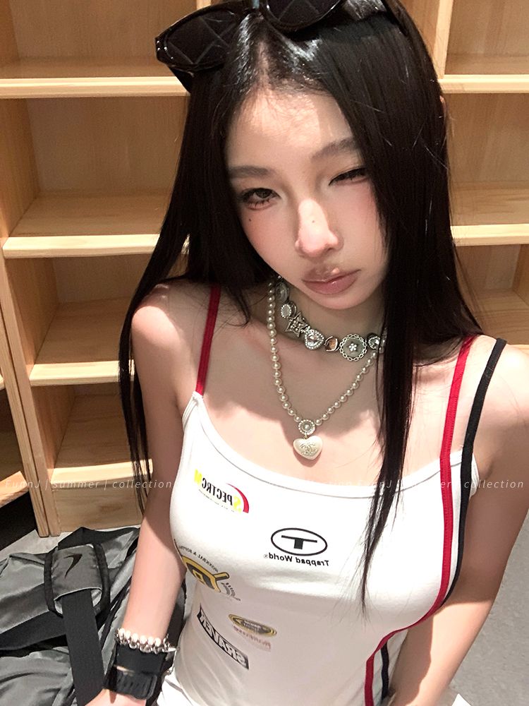 260克莫代爾1x1少女設計感運動修身外穿吊帶背心辣妹短款上衣