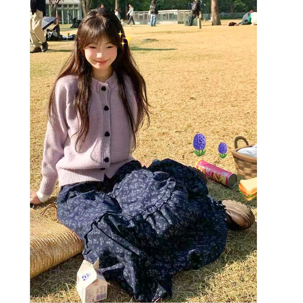 法式復古碎花半身裙女春夏季2025新款高腰a字顯瘦甜美田園風長裙