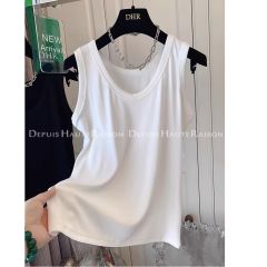 8178#官圖純色低圓領工字背心吊帶內搭打底衫無袖T恤上衣女