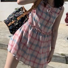 Small floral short skirt cute vest dress for women
