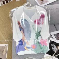 印花短袖襯衫女設計感小眾襯衣2025新款寬鬆顯瘦休閒上衣