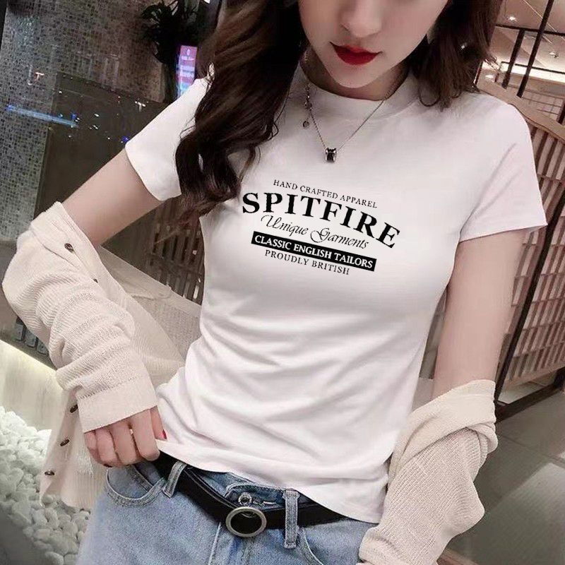 Short printed cute short-sleeved T-shirt for women's summer round neck top