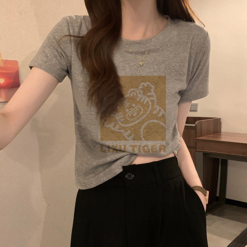 Short printed cute short-sleeved T-shirt for women's summer round neck top
