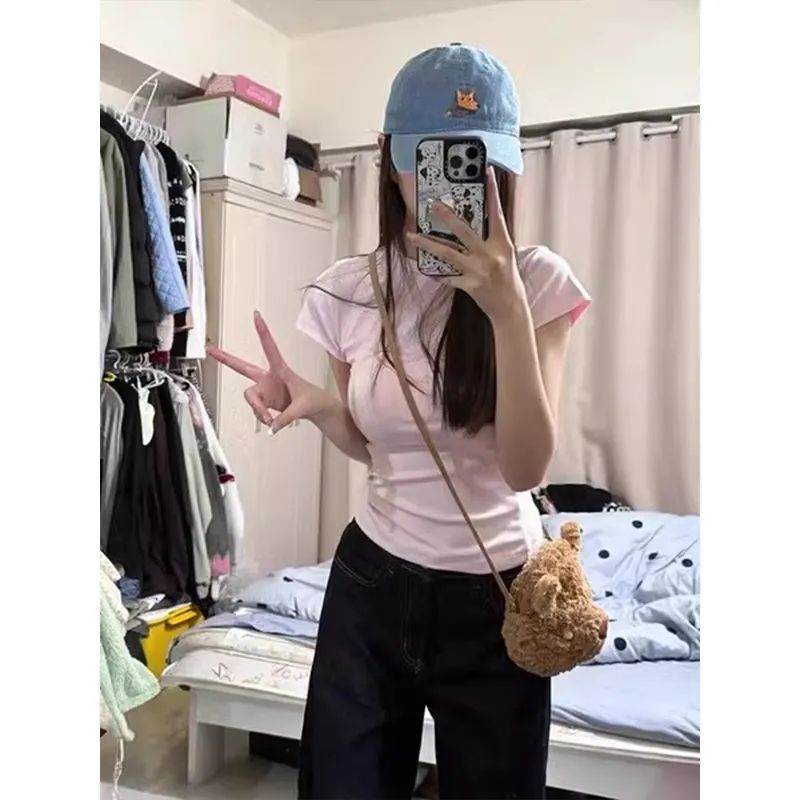 Pure cotton 40 210g 92 cotton 8 spandex short-sleeved T-shirt for women