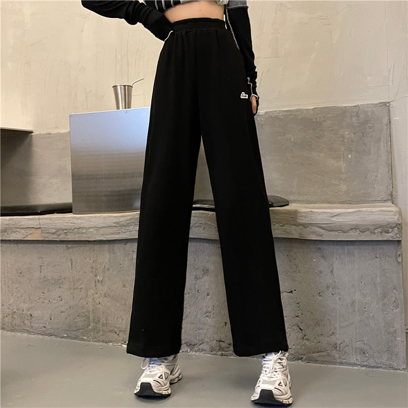 3315#-Actual Shoot 6535 Women's Spring New Loose Wide Leg Bootcut Casual Pants Trendy