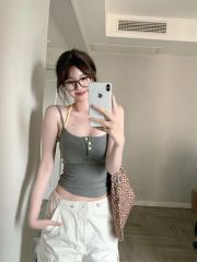 1*1隨心裁 260克帶胸墊！吊帶背心女夏季修身甜辣上衣