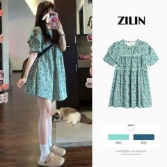 茶歇法式連衣裙女2025夏季韓系洋氣減齡短裙小個子修身顯瘦A字裙