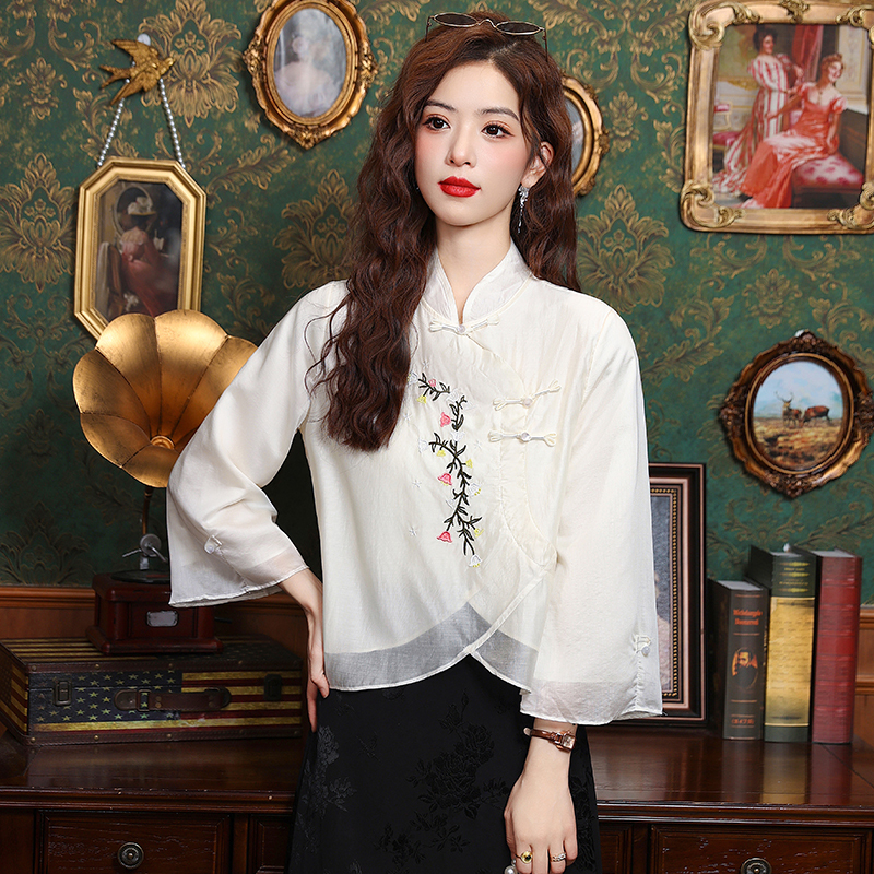 實拍新中式溫婉氣質江南淑女上衣女2025春夏新款設計感顯瘦