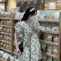 Sweet college style floral dress for female students Korean style loose and fashionable small short skirt