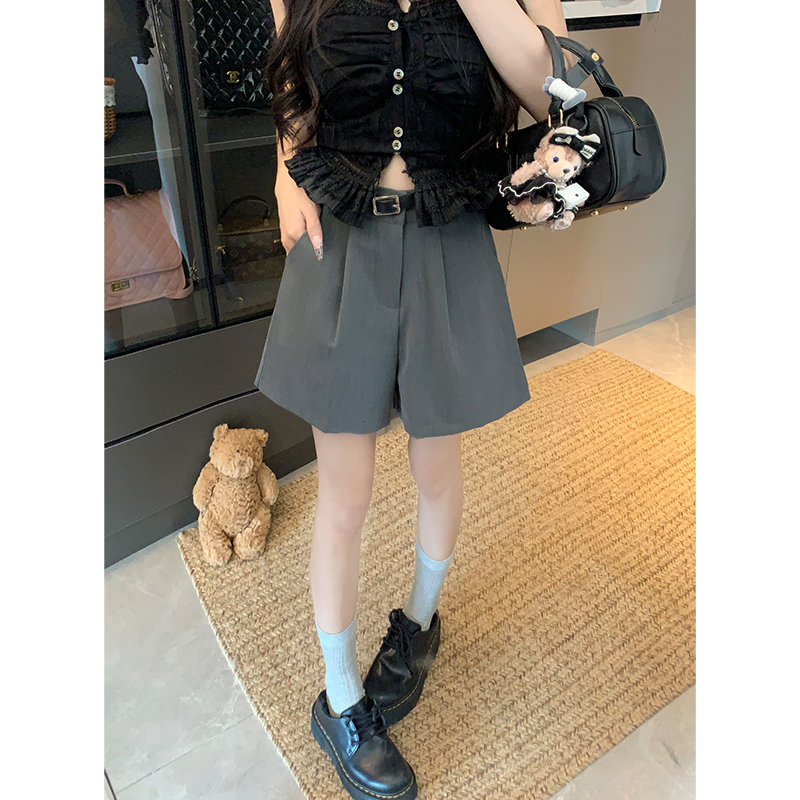 Real shot! 2025 new Korean version with high waist slim and versatile suits, shorts, loose wide-leg pants for women