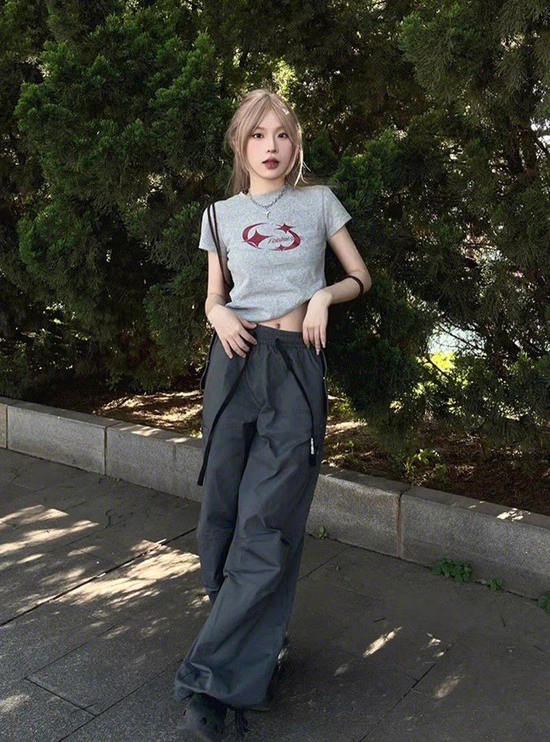 Short printed cute short-sleeved T-shirt for women's summer round neck top