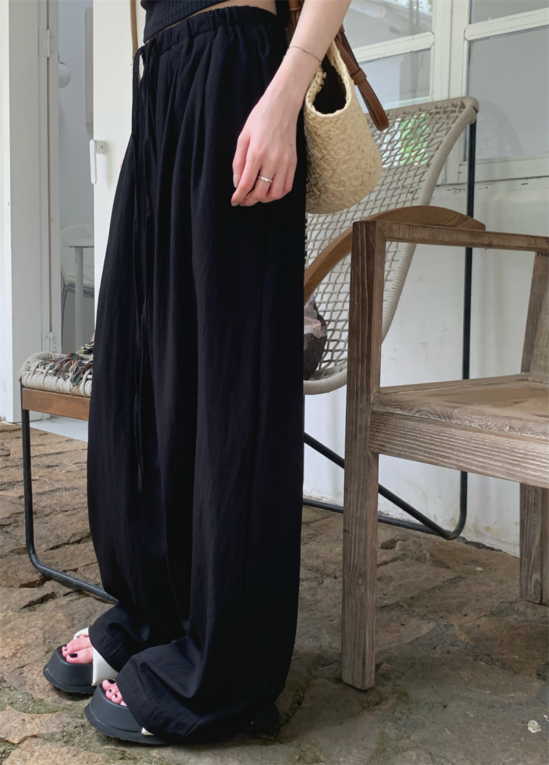實拍 絲滑夏季冰冰涼闊腿顯瘦防蚊防曬休閒褲