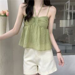 純欲風掛脖吊帶背心女夏季外穿辣妹甜美氣質短款性感透氣內搭上衣