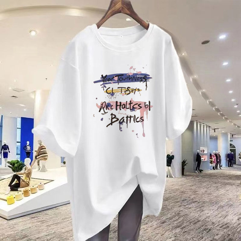 可愛風洋氣媽媽裝2025歐貨短袖T恤女裝夏季新款百搭中長款寬鬆