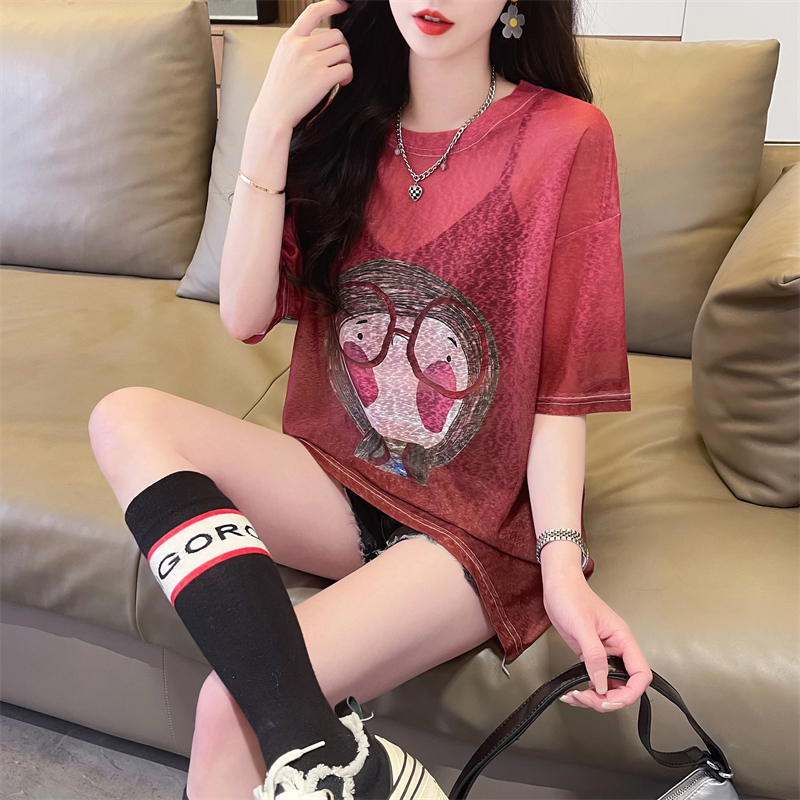 First release real-time protective clothing summer short-sleeved T-shirt for women's age-reducing fresh and lazy style top