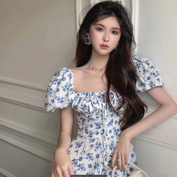 國風新中式碎花吊帶裙2025年新款夏季度假風設計感印花長裙子上衣