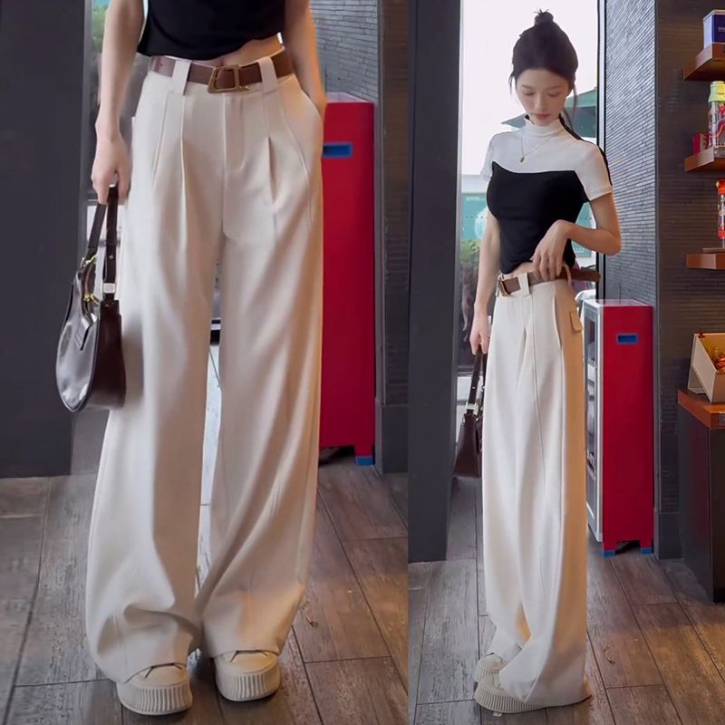 Women's Short 9-Hole Harem Pants - Spring and Summer Thin Style, High-Waisted Loose and Slim Work Pants, Versatile and Stylish Casual Pants for Petite Figures