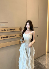 Real photo of Love God Fairy Flower Dress Design Slipper Skirt Spring and Summer Waist Waist Skirt