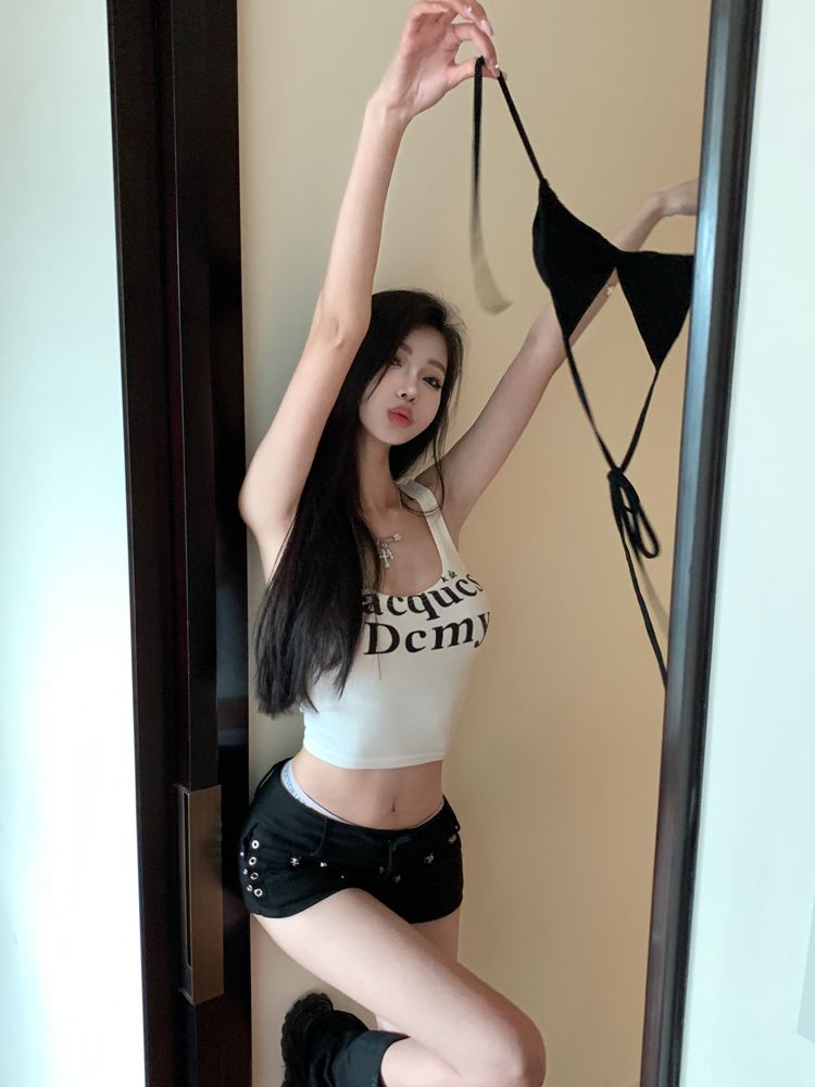 辣妹吊帶小背心女夏季純欲白色美式熱辣無袖性感短款內搭上衣外穿