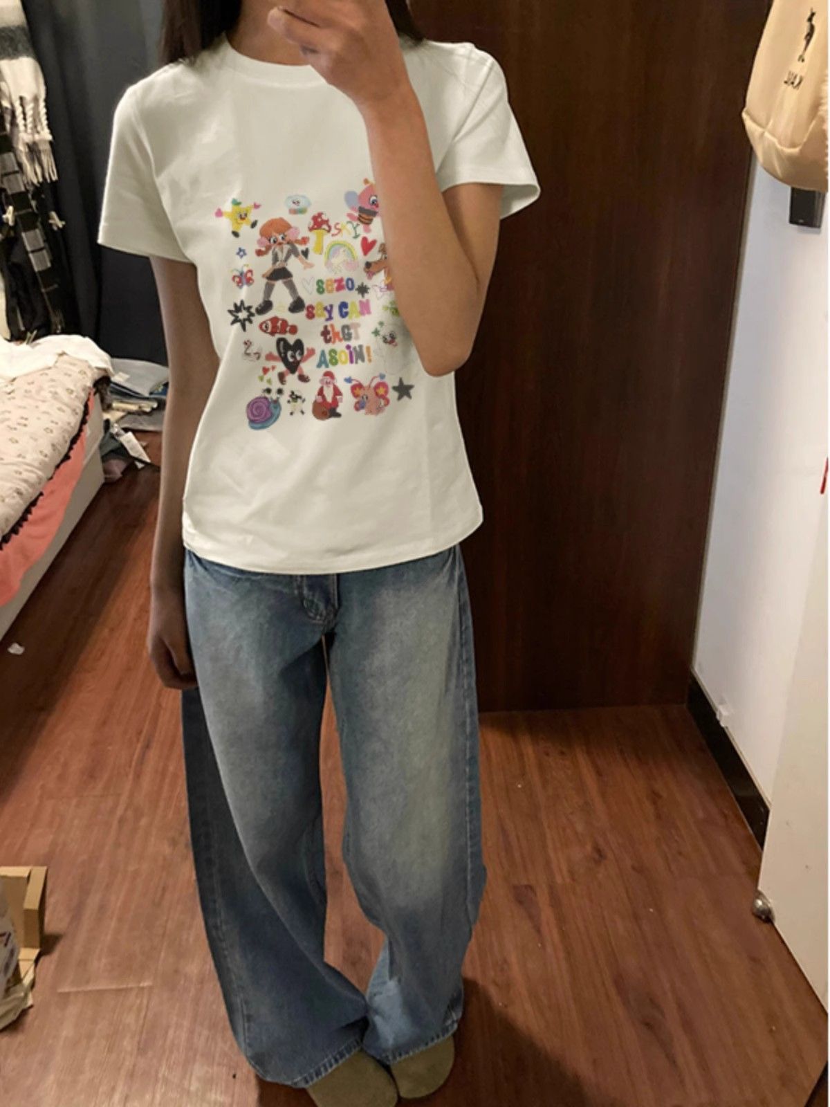 1*1純棉 常規款正肩短袖 高彈力新款夏季修身顯瘦洋氣上衣