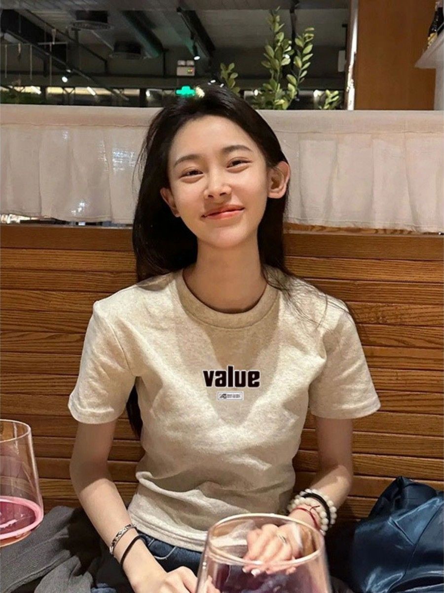 Short printed cute short-sleeved T-shirt for women's summer round neck top