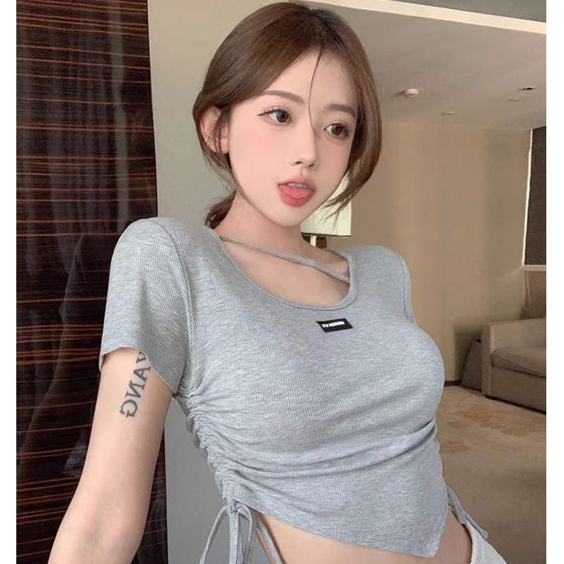 Irregular Design Women's Summer 2025 New Hot Girl Style Pure Desire White Base Top